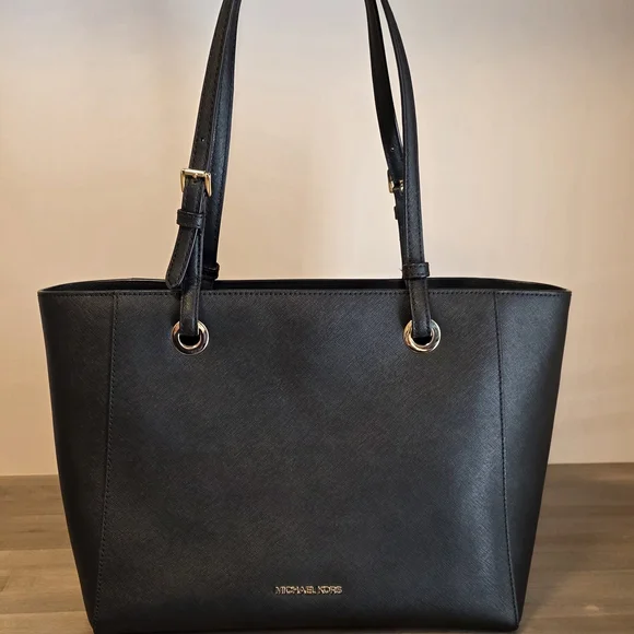 Michael Kors Black Saffiano Leather Tote with Gold Details - Picture 5 of 7